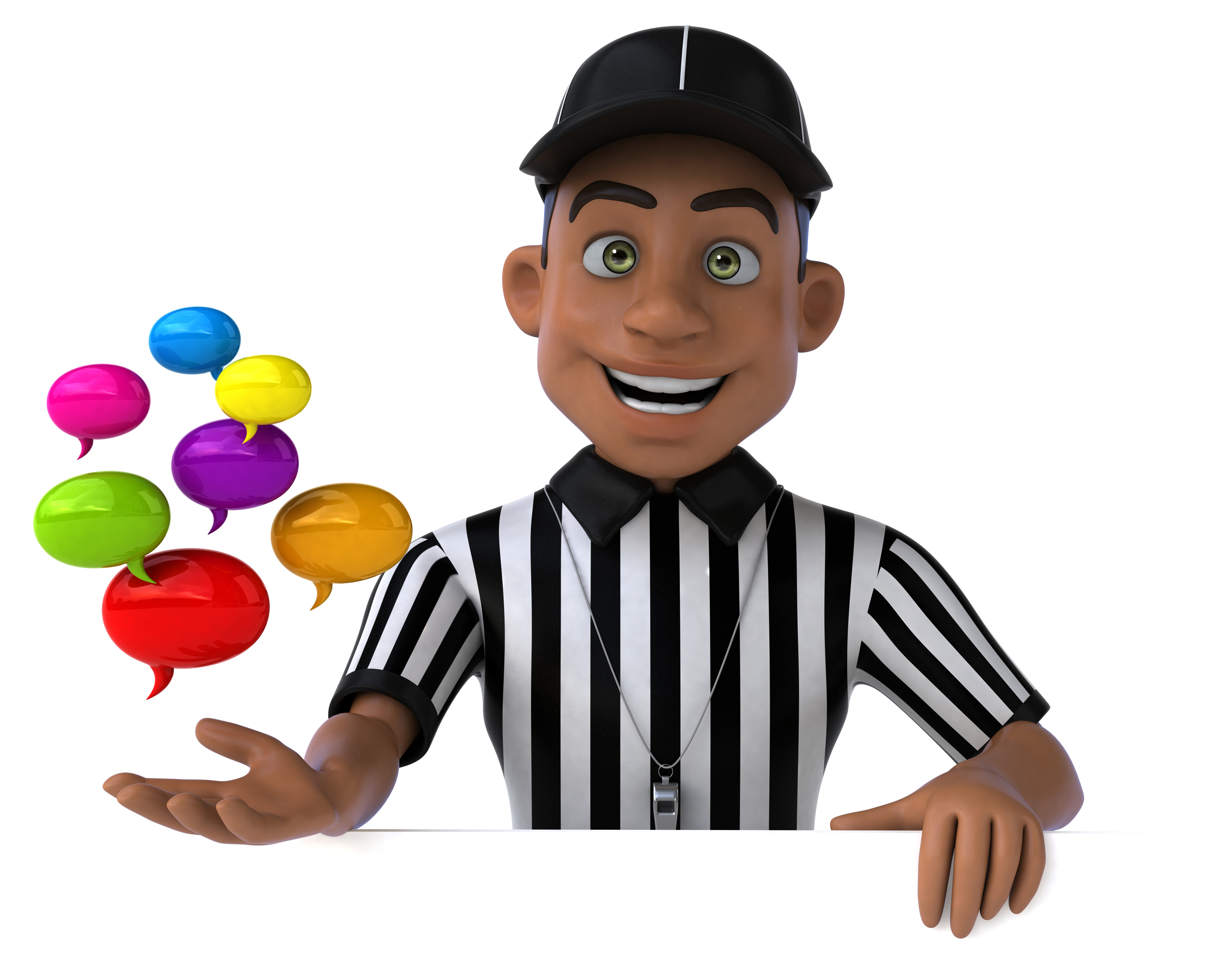 Fun 3D Illustration of an american Referee